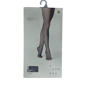 A New Day Fashion Fishnet Tights Pantyhose M/L Black New